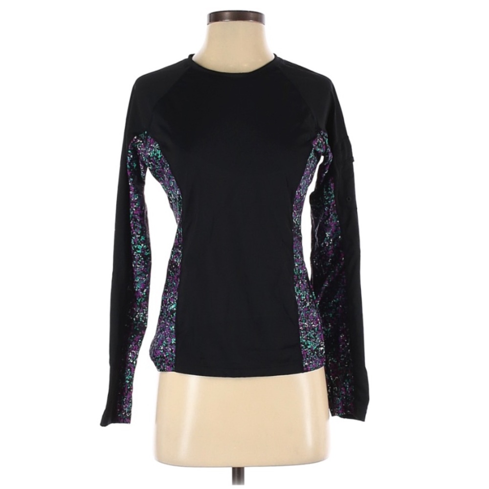 Athleta Santa Cruz Black Long Sleeve Rashguard